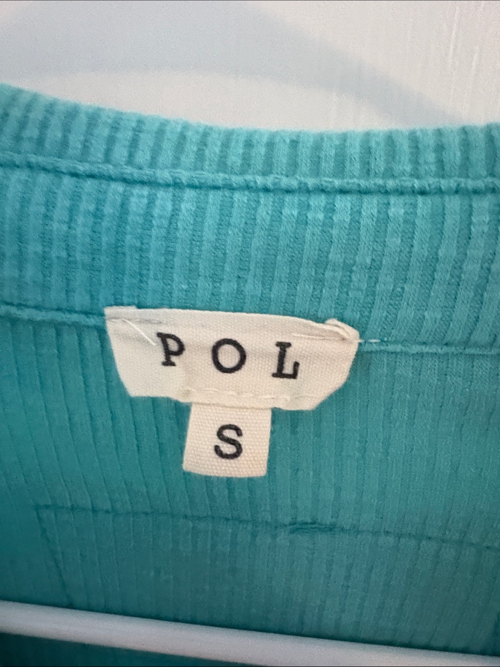 POL Turquoise Crochet-Pocket Button-Front Top - Picture 2 of 7